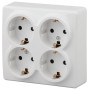 Розетка 11-2211-01   4х2P+E Schuko со шторками, 16АХ-250В, ОУ,  Эксперт, белый (8/80/1280)