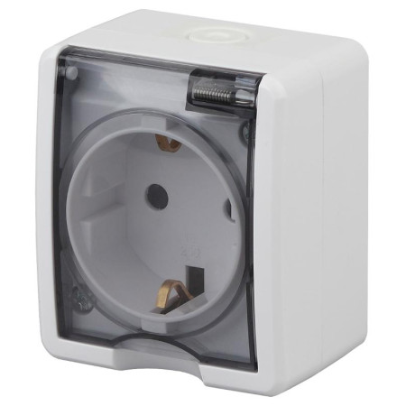Розетка 11-2401-01   2P+E IP54, 16АХ-250В, ОУ,  Эксперт, белый (16/160/2560)