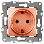 Розетка 12-2102-14 2P+E Schuko со шторками, 16АХ-250В,  медь (10/100/2500)
