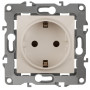 Розетка 12-2102-02 2P+E Schuko со шторками, 16АХ-250В,  слоновая кость (10/100/2500)
