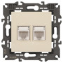14-3108-02 ЭРА Розетка 2хRJ45, IP20, сл.кость