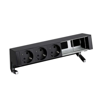 Simon S400 Настольный розеточный блок, 3х2P+E, 2 пустых модуля, черный, Simon 400