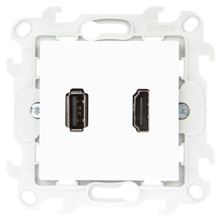 Simon 24 Белый Коннектор HDMI+USB 2.0
