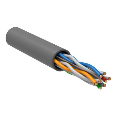 Кабель связи витая пара U/UTP, кат.6A 4х2х23AWG solid, LSZH, 305м, серый
