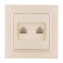 Минск Розетка RJ-45 2-местная СП бежевая EKF