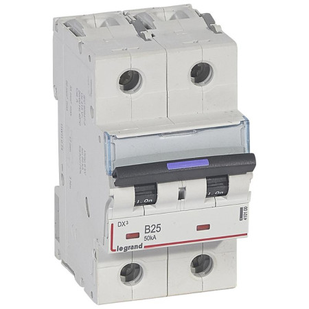 Выключатель автоматический двухполюсный DX3 25А B 50кА (3 мод)