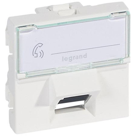 Розетка RJ 45 - Программа Mosaic - категория 6 - FTP 45° - 2 модуля - белый - LCS²