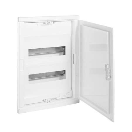Щит встраиваемый Nedbox - со скругленной дверью белой RAL 9010 - 2 рейки - 24+4 модуля