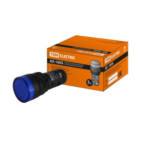 Лампа AD-16DS(LED)матрица d16мм синий 36В AC/DC