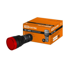 Лампа AD-16DS(LED)матрица d16мм красный 36В AC/DC