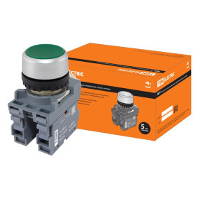 Кнопка MP1-20G в сборе d22мм 1з+1р зеленая