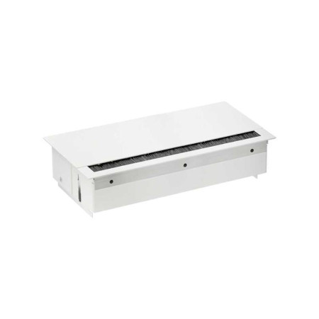 Simon S400 Врезной розеточный блок с крышкой,  ввод щетка, 1x2P+E, 5 пустых отверстий, белый, Simon 400