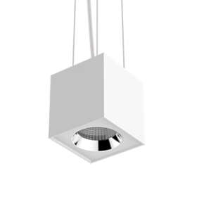 Светильник светодиодный DL-02 Cube подвесной 125х135 мм 20Вт 4000K 35° RAL9010 белый мат.