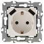12-4109-02 Розетка 2P+E 16A-250В, штор. с 2xUSB 5В-3А, 12, слоновая кость (10/100/2000)