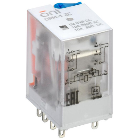 Реле интерфейсное ORM-1 2C 24В DC с LED и тест. кнопкой ONI