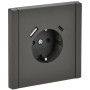 FORTE&PIANO Розетка с заземлением, со шторками в/к 16А USB A+C 18Вт FP347 серый