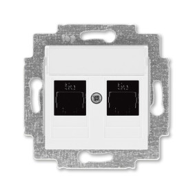 ABB Levit Белый Розетка комп. 2-ая 2хRJ45 категория 5e
