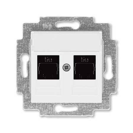 ABB Levit Белый Розетка комп. 2-ая 2хRJ45 категория 5e