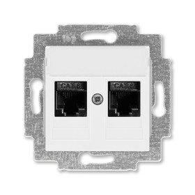 ABB Levit Белый Розетка комп. 2-ая 2хRJ45 категория 6