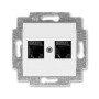 ABB Levit Белый Розетка комп. 2-ая 2хRJ45 категория 6