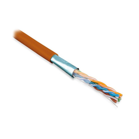 Кабель витая пара FUTP4-C5E-S24-IN-LSZH-OR-305 (305м) F/UTP,кат.5e,4п.(24AWG),одн.(solid),экр.-ф.,LSZH,нг(С)-HF,–20°C–+75°C,оран