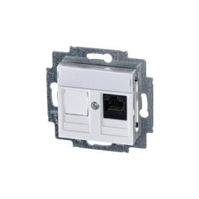 ABB Levit Белый Розетка комп. RJ45 категория 5e и заглушка