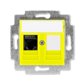 ABB Levit Жёлтый Розетка комп. RJ45 категория 6 и заглушка