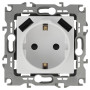 14-4109-01 Розетка 2P+E 16A-250В, штор. с 2xUSB 5В-3А, Elegance, белый (10/100/2000)