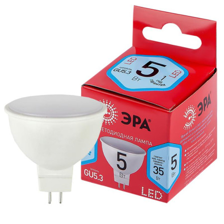 Лампа светодиодная LED MR16-5W-840-GU5.3 R (диод, софит, 5Вт, нейтр, GU5.3) (10/100/4800)
