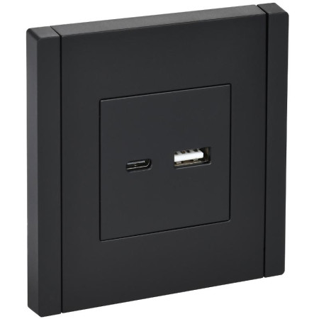 FORTE&PIANO Розетка USB A+C 3,1А FP150 черный