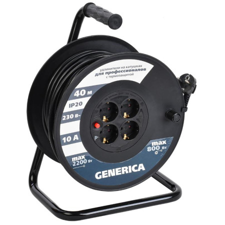 Катушка УК40 с т/з 4 места 2P+PE/40м 3х1,0мм2