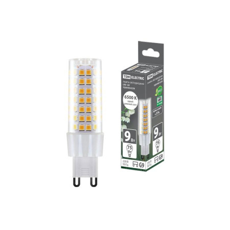 Лампа светодиодная G9-9 Вт-230 В-6500 К, SMD, 21,5x70,5 мм