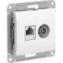 Glossa Белый Розетка 2-ая TV + компьютерная RJ45, кат. 5Е, механизм
