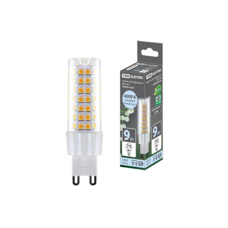 Лампа светодиодная G9-9 Вт-230 В-4000 К, SMD, 21,5x70,5 мм