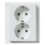 Накладка для розетки DoubleSchuko, Impressivo, белый