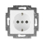 ABB Levit Белый / белый Розетка с з/к со шторками 16А