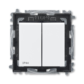 ABB Levit Белый / дымчатый чёрный Выключатель 2-кл. IP44