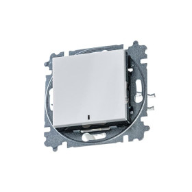 ABB Levit Белый / дымчатый чёрный Переключатель 1-кл. с подсветкой ориентационная