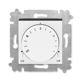 ABB Levit Белый / дымчатый чёрный Терморегулятор с поворотной ручкой 16А
