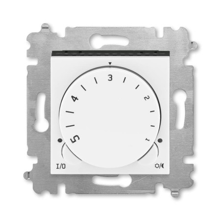 ABB Levit Белый / дымчатый чёрный Терморегулятор с поворотной ручкой 16А