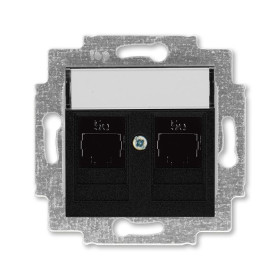 ABB Levit Антрацит Розетка комп. 2-ая 2хRJ45 категория 5e
