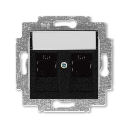 ABB Levit Антрацит Розетка комп. 2-ая 2хRJ45 категория 5e