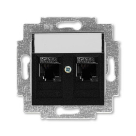 ABB Levit Антрацит Розетка комп. 2-ая 2хRJ45 категория 6