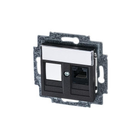 ABB Levit Антрацит Розетка комп. RJ45 категория 5e и заглушка