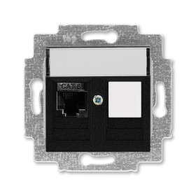 ABB Levit Антрацит Розетка комп. RJ45 категория 6 и заглушка