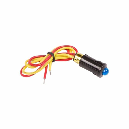 Индикатор Ø8 12В с проводом синий LED
