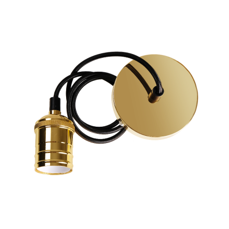 Декоративный патрон с проводом RETRO золотой цвет PLC 02 E27 230V/1M GOLDEN