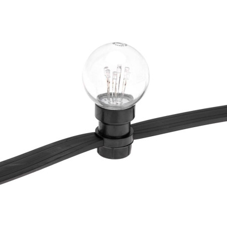 Гирлянда LED Galaxy Bulb String 10м, черный КАУЧУК, 30 ламп*6 LED ЖЕЛТЫЕ, влагостойкая IP65