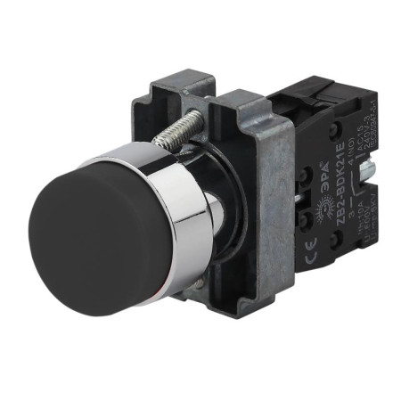 Кнопка управления LAY5-BL21 без подсветки черная 1з (20/200/5000)